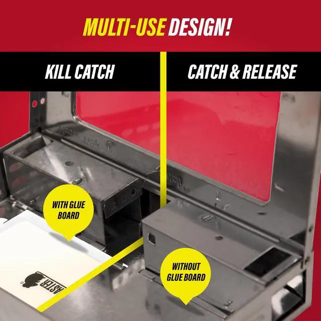 Alt view image 6 of 7 - Multi-Catch Mouse Trap 6-Pack, Humane Mouse Traps Indoor for Home, Includes Replaceable Glue Board, Live Catch Pest Control for Garage & Shed