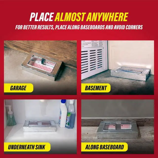 Alt view image 7 of 7 - Multi-Catch Mouse Trap 6-Pack, Humane Mouse Traps Indoor for Home, Includes Replaceable Glue Board, Live Catch Pest Control for Garage & Shed