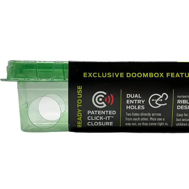 Alt view image 3 of 7 - Green Enclosed Mouse Trap | Keeps The Mess with The Mouse | Patented Click-It Closure Technology | Safe for Kids & Pets | Certified Child Resistant | Made in USA (5-Pack Green)