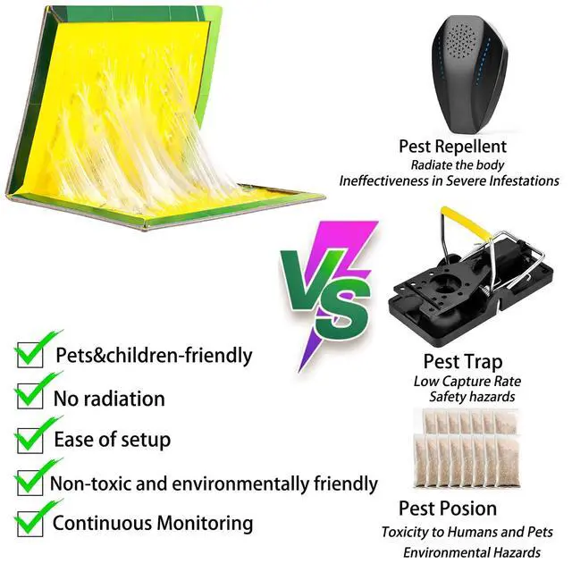 Alt view image 3 of 7 - Mouse Traps,10 Pack RatTraps,Mouse Glue Board,Glue Boards Professional Strength that Work Capturing Indoor and Outdoor Rat