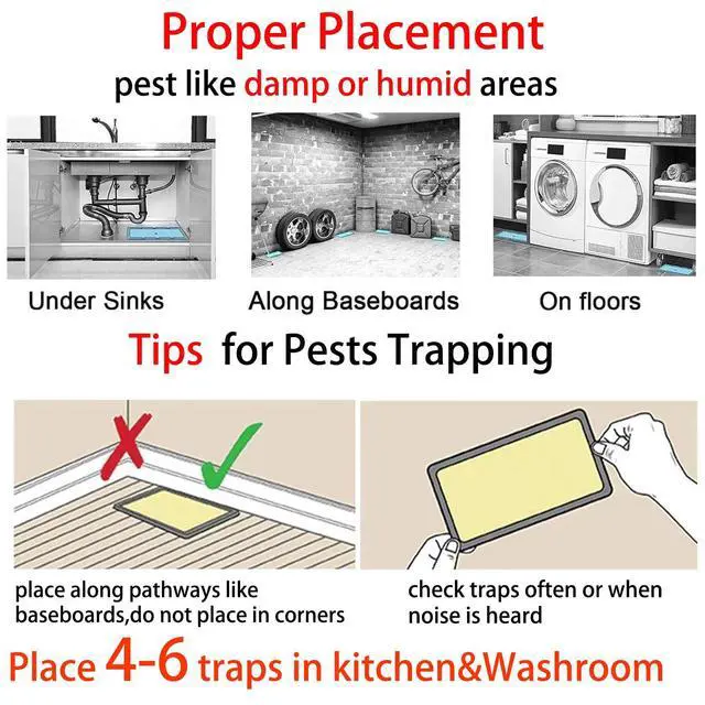 Alt view image 6 of 7 - Mouse Traps,10 Pack RatTraps,Mouse Glue Board,Glue Boards Professional Strength that Work Capturing Indoor and Outdoor Rat