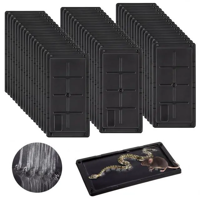 Main image of Pack Rat Glue Traps 10x5 Inch, Pre-Baited Heavy Duty Mouse Sticky Traps for Mice Snakes Roaches, Large Adhesive Glue Boards with Peanut Scent, No Touch Disposal, Indoor Outdoor (Black)
