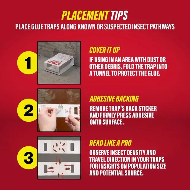Alt view image 5 of 6 - Spider & Insect Glue Traps 30-Pk (10 Sheets), Adhesive Cockroach Killer Glue Boards, Spider Traps, Cricket Sticky Trap, Indoor Roach Trap for Home, Garage & Shed, Pest Control for Home