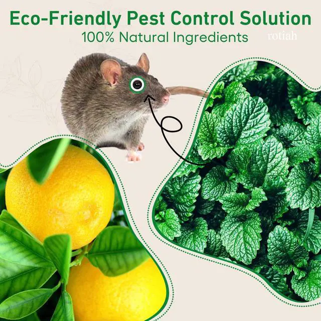 Alt view image 3 of 7 - Pest Rodent Repellent, 24 Pack Peppermint Oil Repellent for Mouse Rats Spider Roach Ant Squirrel Pest Control Indoor & Outdoor, Natural Mice Deterrent Replace Trap Poisoning Family & Pet Safe Green