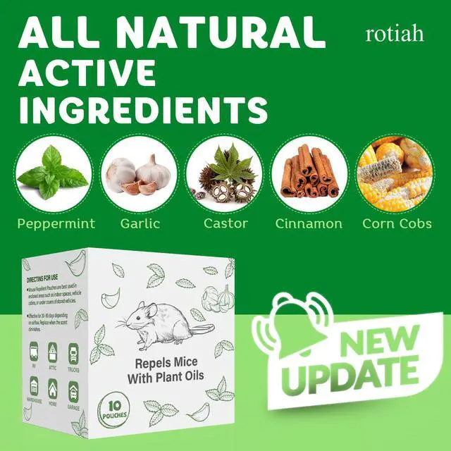 Alt view image 2 of 7 - Pest Rodent Repellent Pouches, Peppermint Oil for Mouse, Roach, Ant, Spider, Squirrel, Mice, Rats, Pest Control Indoor Outdoor, Natural Mouse Deterrent Replace Traps Poison Family Pet Safe,10 Pack