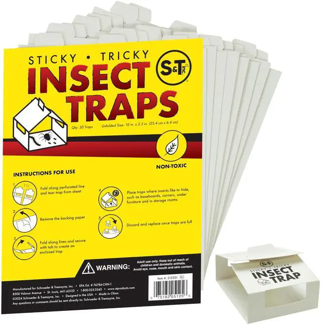 Main image of Insect Traps, 30 Count, Glue Traps for Brown Recluse, Hobo Spiders, Black Widows, Use in Home, Basement or Garage, or Utility Rooms for Pest Control