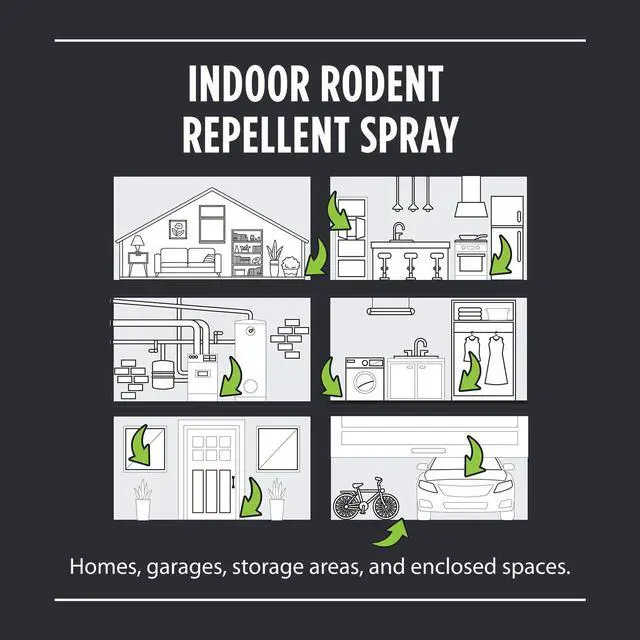 Alt view image 5 of 7 - Rodent Repellent Spray - Peppermint Oil Spray for Rodents & Mice - Plant-Based Mouse Deterrent for Cars, RVs, Garages & Indoor Spaces - Non-Staining Formula - 16 oz