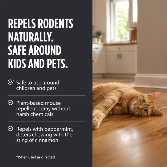 Alt view image 7 of 7 - Rodent Repellent Spray - Peppermint Oil Spray for Rodents & Mice - Plant-Based Mouse Deterrent for Cars, RVs, Garages & Indoor Spaces - Non-Staining Formula - 16 oz