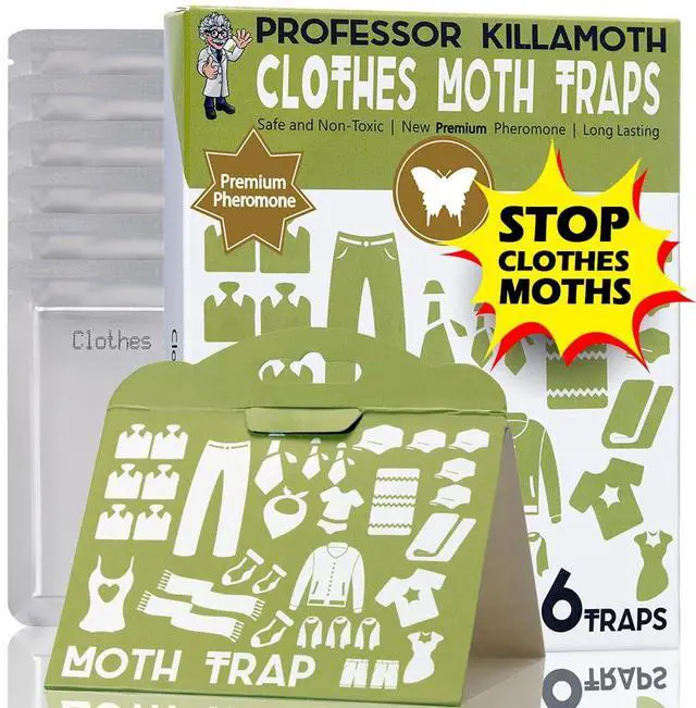 Main image of Industrial Strength Clothes Moth Traps Safe, Non-Toxic Closet Moth Prevention for Clothes & Wool Pheromone Traps for House & Wardrobe Protection 6 Pack