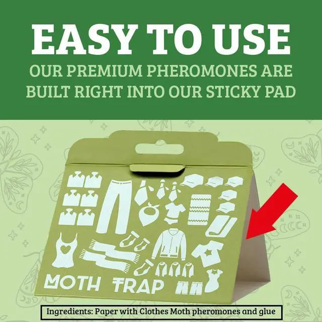 Alt view image 2 of 7 - Industrial Strength Clothes Moth Traps Safe, Non-Toxic Closet Moth Prevention for Clothes & Wool Pheromone Traps for House & Wardrobe Protection 6 Pack
