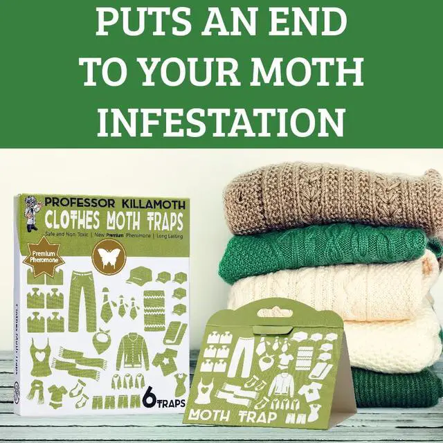 Alt view image 3 of 7 - Industrial Strength Clothes Moth Traps Safe, Non-Toxic Closet Moth Prevention for Clothes & Wool Pheromone Traps for House & Wardrobe Protection 6 Pack