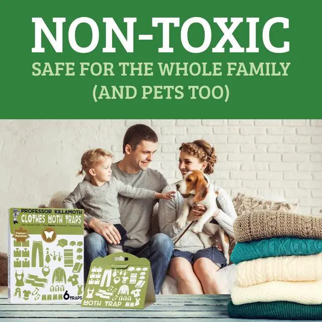 Alt view image 4 of 7 - Industrial Strength Clothes Moth Traps Safe, Non-Toxic Closet Moth Prevention for Clothes & Wool Pheromone Traps for House & Wardrobe Protection 6 Pack
