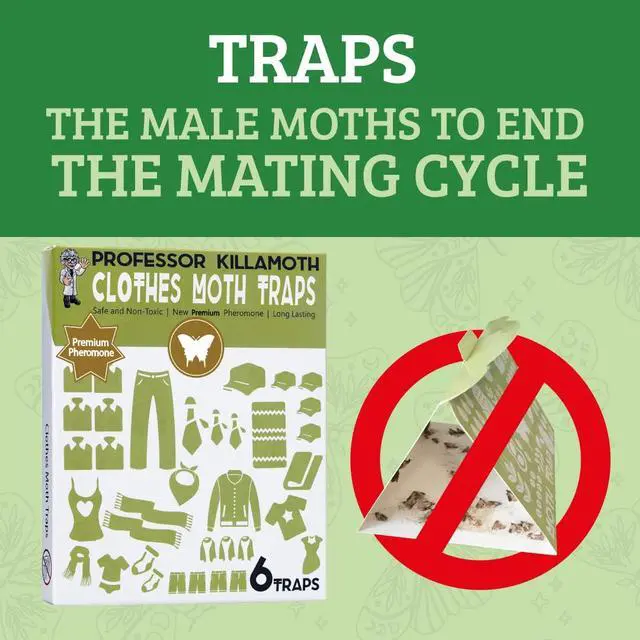 Alt view image 5 of 7 - Industrial Strength Clothes Moth Traps Safe, Non-Toxic Closet Moth Prevention for Clothes & Wool Pheromone Traps for House & Wardrobe Protection 6 Pack