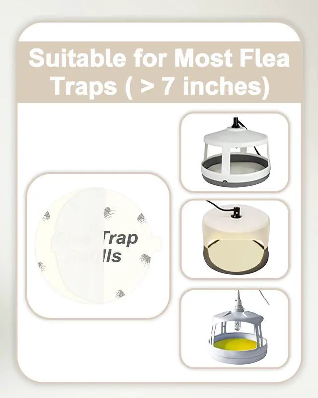 Alt view image 2 of 7 - 20 Pack Flea Trap Refill Discs Replacement Glue Boards, 7.1" Sticky Pads for Most Models Flea Bed Bug Traps for Inside Your Home