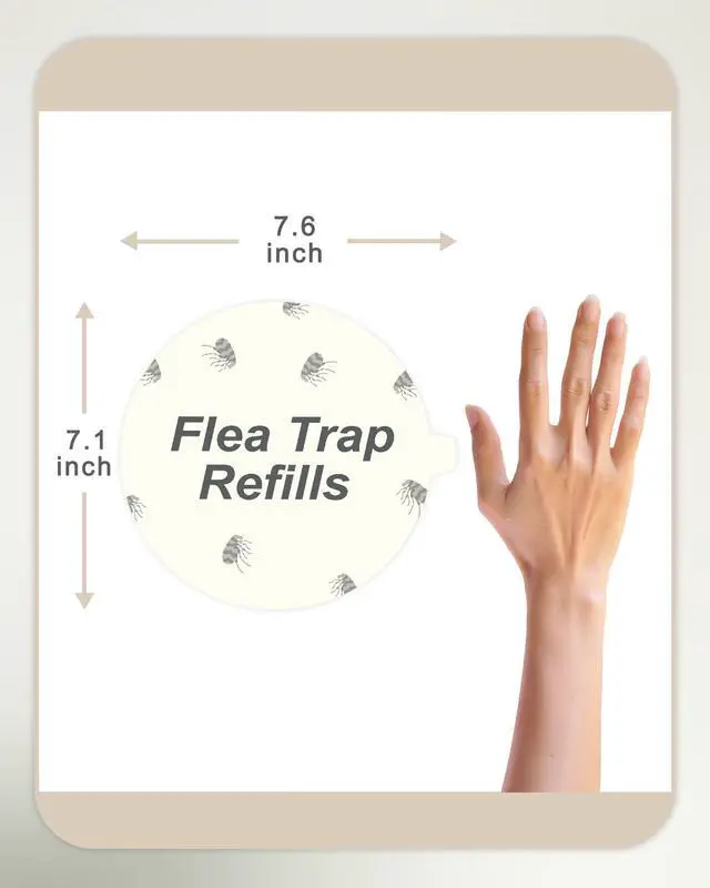 Alt view image 3 of 7 - 20 Pack Flea Trap Refill Discs Replacement Glue Boards, 7.1" Sticky Pads for Most Models Flea Bed Bug Traps for Inside Your Home