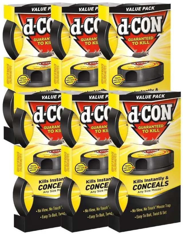 Main image of No View, No Touch Covered Mouse Trap, 6 Pack (2 Traps Each) (Packaging May Vary)