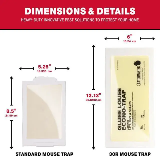 Alt view image 4 of 6 - Gluee Louee Rat Extra Large Traps 30-PK, Heavy Duty Glue Trap, Mouse Traps for Home, Pest Control Adhesive Glue Boards for Inside House, Snake, Mice, & Spider Trap