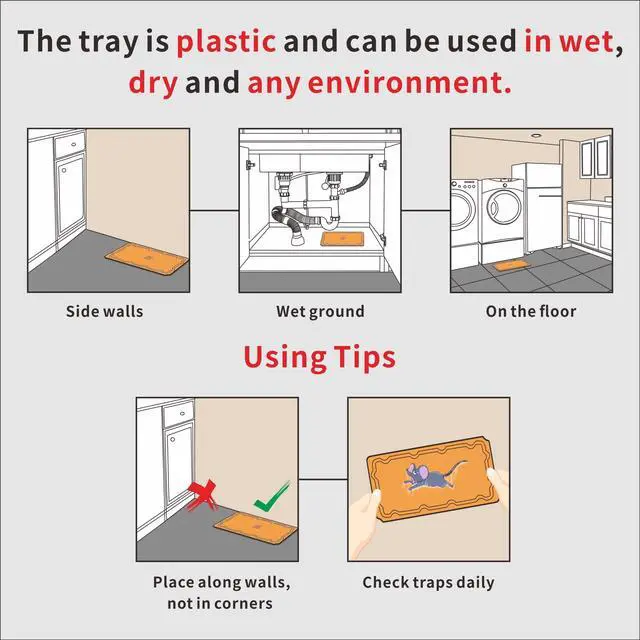 Alt view image 5 of 7 - 16 Pack Sticky Mouse Trap Rat Traps Indoor, Peanut Taste Pheromone Mouse Traps Indoor for Home, Glue Sticky Traps for Mice and Rats, Snake