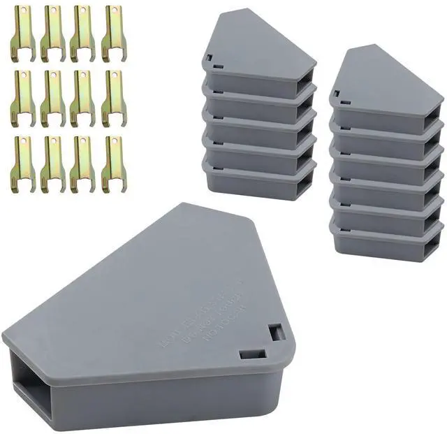Main image of Mouse Station with Keys Grey 12 Pack, Key Required Mouse Stations, Mice Stations, Keeps Children and Pets Safe Indoor & Outdoor
