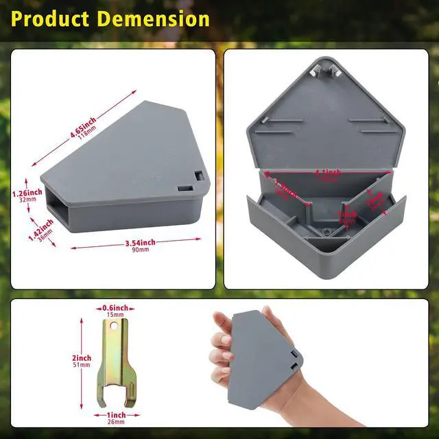 Alt view image 4 of 7 - Mouse Station with Keys Grey 12 Pack, Key Required Mouse Stations, Mice Stations, Keeps Children and Pets Safe Indoor & Outdoor