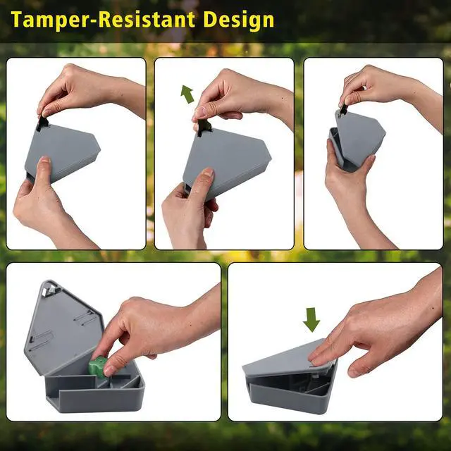 Alt view image 5 of 7 - Mouse Station with Keys Grey 12 Pack, Key Required Mouse Stations, Mice Stations, Keeps Children and Pets Safe Indoor & Outdoor