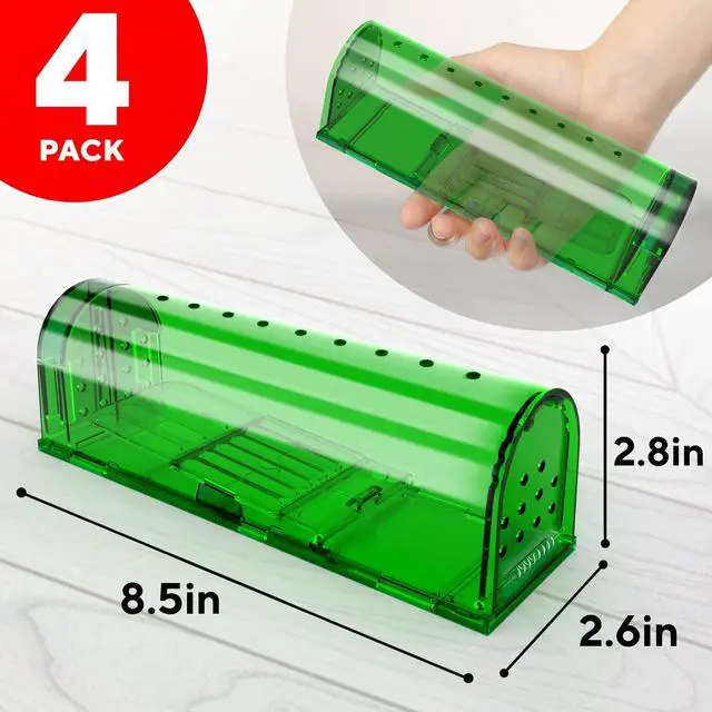 Alt view image 3 of 7 - Humane Catch and Release Mouse Traps Pack of 4 - Perfect for House, Indoor & Outdoor - Easy Set Durable Mice Traps, Safe for Children, Pets & Humans - Instantly Remove Unwanted Rodents from Your Home