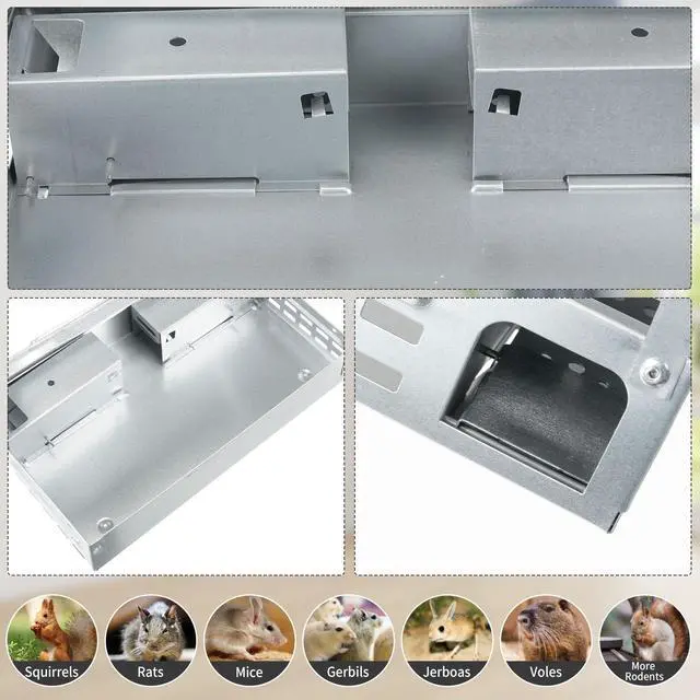 Alt view image 3 of 7 - Pack Multi Catch Mice Trap Clear Top Humanized Mouse Trap Rodent for Indoor Outdoor Rat Control Pet and Security (6.3 Inch,Silver)