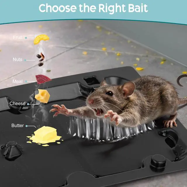 Alt view image 5 of 7 - 10 Pack Sticky Mouse Trap Rat Trap Indoor, Peanut Taste Pheromone Mouse Traps Indoor for Home, Glue Sticky Traps for Mice and Rats, Snake(Large Size)