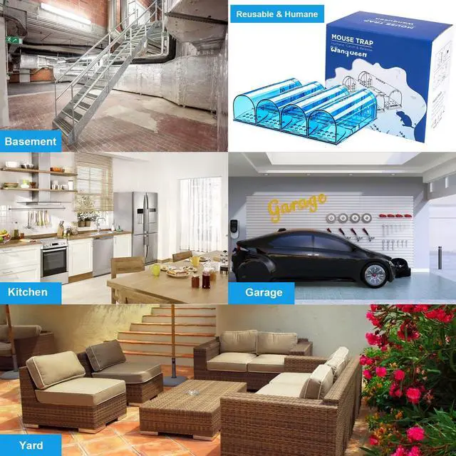 Alt view image 7 of 7 - 4 Pcs Humane Mouse Traps No Kill, Live Mouse Trap, Reusable Mice Trap Catch for House & Outdoors