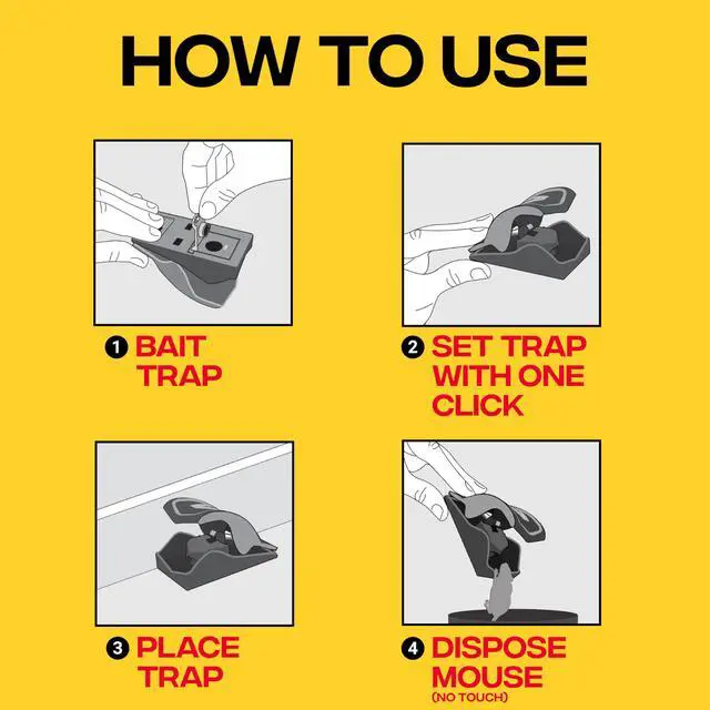 Alt view image 4 of 7 - Easy and Safe-Set Power Kill Mouse Trap Quick and Clean Rodent Disposal - 2 Reusable Mouse Traps