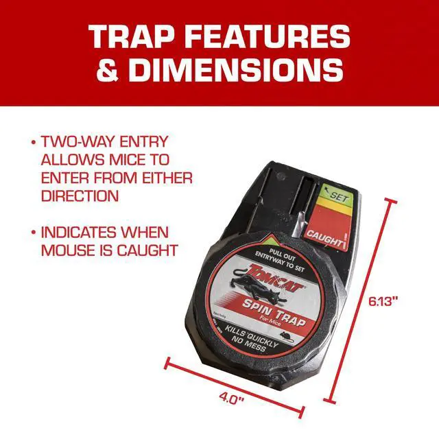 Alt view image 4 of 7 - Spin Trap for Mice, Fully Enclosed Mouse Trap Provides a Quick, No-Mess Kill, 2 Traps