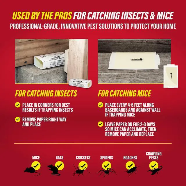Alt view image 4 of 6 - Mouse & Insect Super Glue Traps 30PK, Mouse Traps Indoor for Home, Extra Strength Sticky Pest Control Adhesive Tray for Catching Bugs, Rats & Rodents, Bulk Glue Boards