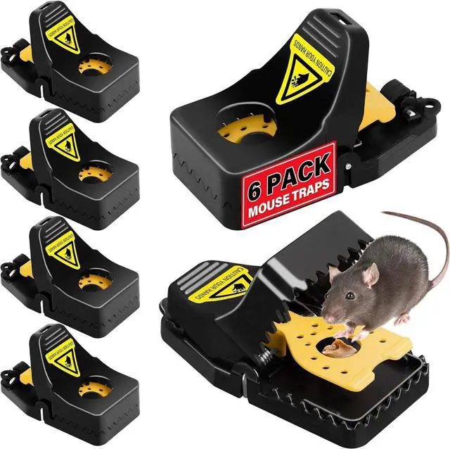 Main image of Mouse Traps, 6 Pack Snap Rat Traps, Quick-Set Reusable Sanitary Mice Traps, Rodent Traps Mice Catchers Indoor Outdoor for Home Garage, Pet Safe & Easy to Use