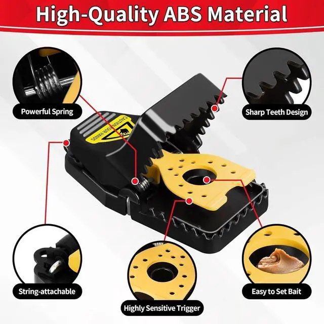 Alt view image 3 of 7 - Mouse Traps, 6 Pack Snap Rat Traps, Quick-Set Reusable Sanitary Mice Traps, Rodent Traps Mice Catchers Indoor Outdoor for Home Garage, Pet Safe & Easy to Use