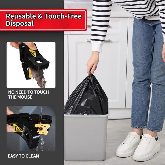 Alt view image 7 of 7 - Mouse Traps, 6 Pack Snap Rat Traps, Quick-Set Reusable Sanitary Mice Traps, Rodent Traps Mice Catchers Indoor Outdoor for Home Garage, Pet Safe & Easy to Use