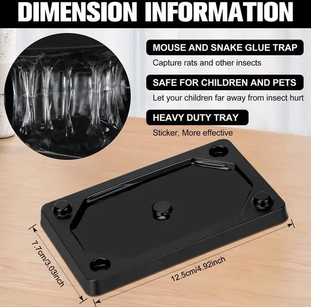 Alt view image 2 of 6 - Pieces Mouse and Insect Glue Traps Heavier Sticky Traps with Non-Toxic Glue for Mice and Insects, Pet and Children Safe (3 x 5 Inch)