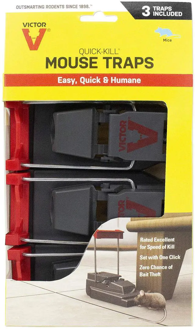 Main image of Quick-Kill Easy Set Mouse Trap - 3 Reusable Mouse Traps
