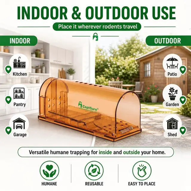 Alt view image 7 of 7 - Humane Mouse Traps Indoor for Home - Small Trap Indoor/Outdoor, Live Mouse Trap Catch and Release, Pet-Safe Mice Traps- Ideal No Kill Mouse Traps for Rodents, 4 Pack of Humane Mouse Trap
