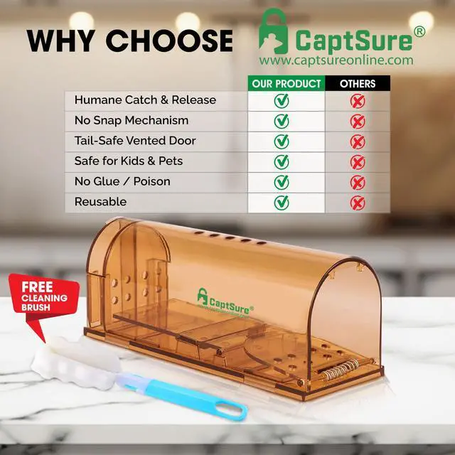 Alt view image 6 of 7 - Humane Mouse Traps Indoor for Home - Small Trap Indoor/Outdoor, Live Mouse Trap Catch and Release, Pet-Safe Mice Traps- Ideal No Kill Mouse Traps for Rodents, 4 Pack of Humane Mouse Trap
