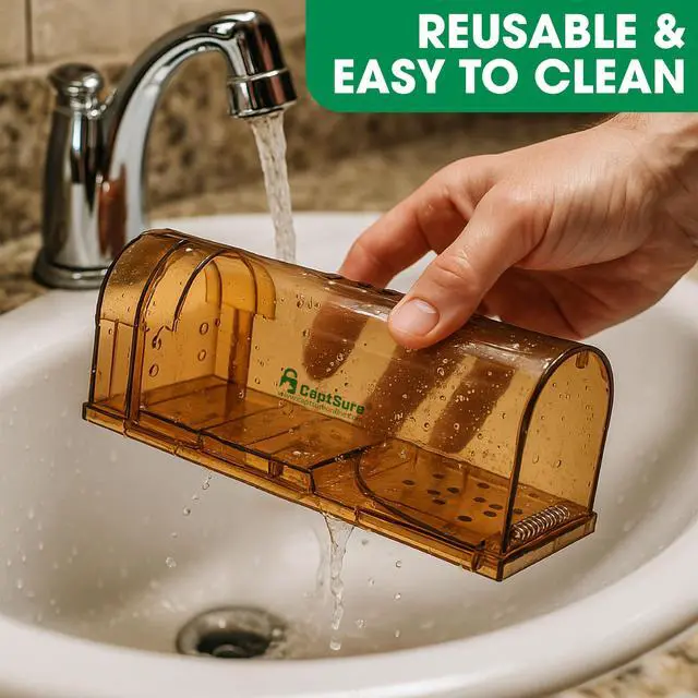 Alt view image 5 of 7 - Humane Mouse Traps Indoor for Home - Small Trap Indoor/Outdoor, Live Mouse Trap Catch and Release, Pet-Safe Mice Traps- Ideal No Kill Mouse Traps for Rodents, 4 Pack of Humane Mouse Trap