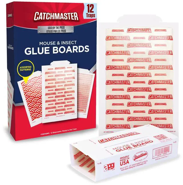 Main image of Extra Sticky Insect & Mouse Traps 12-Count, 5.3"x8" Glue Boards for Mice & Insects, Ultra Sticky Rat & MouseTraps Indoor for Home Use in Garages, Basements & Attics, Pest Control for Home