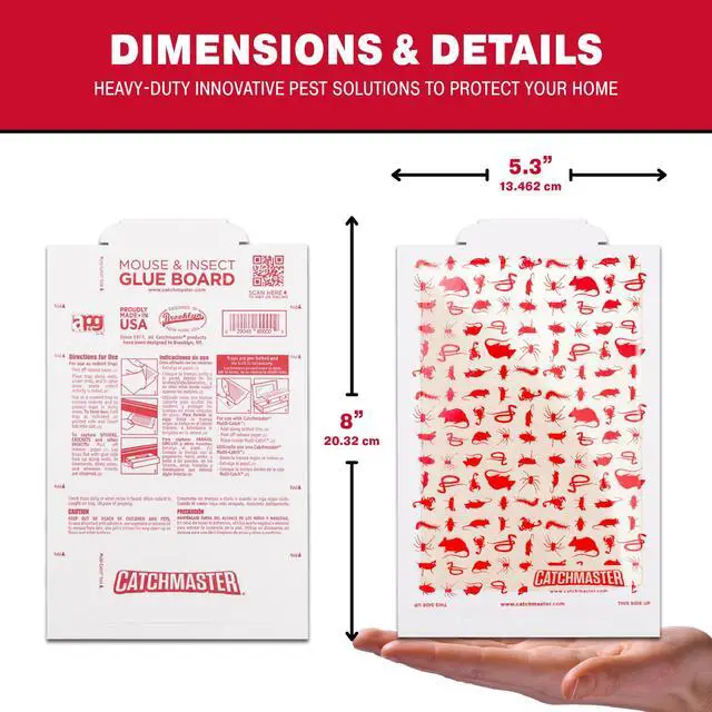 Alt view image 4 of 7 - Extra Sticky Insect & Mouse Traps 12-Count, 5.3"x8" Glue Boards for Mice & Insects, Ultra Sticky Rat & MouseTraps Indoor for Home Use in Garages, Basements & Attics, Pest Control for Home