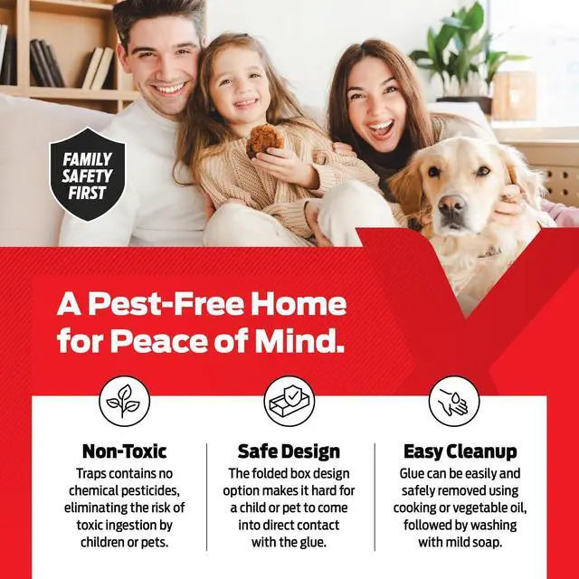 Alt view image 5 of 5 - Glue Traps for Mice & Bugs Safe Around Children & Pets Strong Adhesive Glue for Bugs, Insects & Cockroaches Easy to Use & Clean Sticky Glue Traps for Indoor Use (12 Pack)