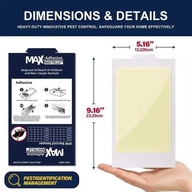 Alt view image 2 of 6 - 15 Pack Glue Traps for Mice, Mouse Glue Traps Indoor for Home, Sticky Mouse Traps, Glue Boards for Mice, Bed Bugs, Spiders, Cockroaches, No-Mess Traps for Garage, Basement & Attic