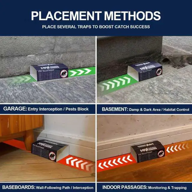 Alt view image 6 of 6 - 15 Pack Glue Traps for Mice, Mouse Glue Traps Indoor for Home, Sticky Mouse Traps, Glue Boards for Mice, Bed Bugs, Spiders, Cockroaches, No-Mess Traps for Garage, Basement & Attic