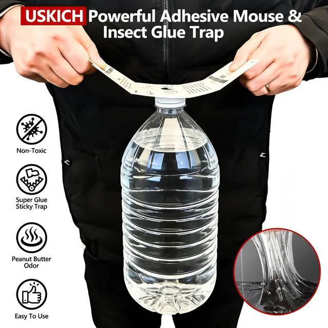 Alt view image 2 of 7 - 16 Pack Mouse Glue Trap,Mouse Traps Indoor for Home,Adhesive Bugs Roach Spider Insect Traps,Sticky Mouse Traps,Bulk Glue Traps for Mice