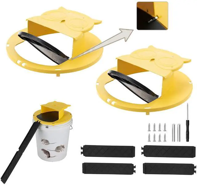 Main image of Mouse Bucket Trap with Auto Reset Lid, Mouse Bucket Trap for 5 Gallon Bucket, Reusable Rodent Control Tool for Indoor Outdoor Use, Home Garage Barn