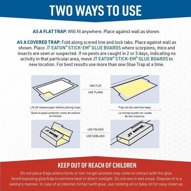 Alt view image 3 of 7 - Mouse & Insect Glue Trap Effective Indoor Rodent & Insect Control Non-Toxic, Mess-Free Adhesive Ideal for Mice, Spiders, and Crawling Insects Easy to Use and Dispose
