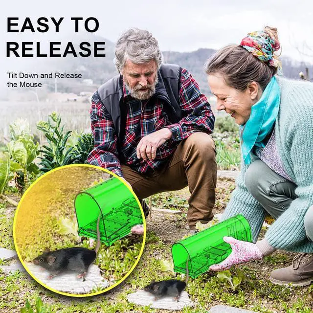 Alt view image 7 of 7 - 4 Pack 93 Holes Humane Mouse Traps Indoor for Home/Outdoor, Live Catch and Release Mice Traps, No Kill Mouse Catcher, Easy to Set and Reusable Humane Trap, Safe for Families and Pets