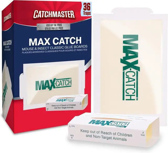 Main image of Max-Catch Mouse & Insect Glue Trap 36pk, Mouse Traps Indoor for Home, Sticky Pest Control Adhesive Tray for Catching Bugs, Bulk Classic Glue Boards